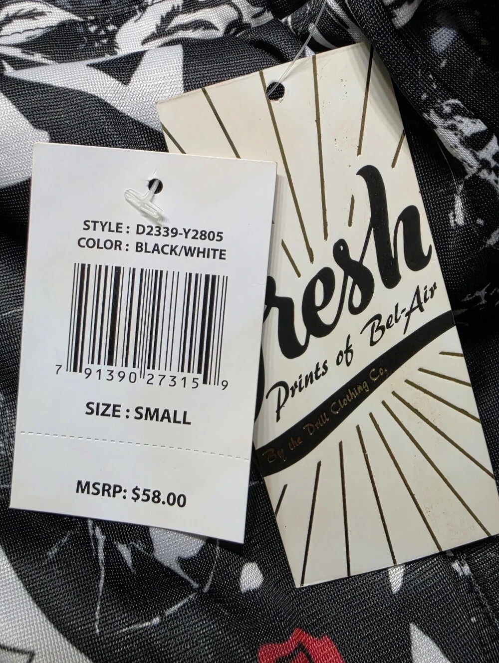 Black Graffiti Rose Print Shorts with Drawstring